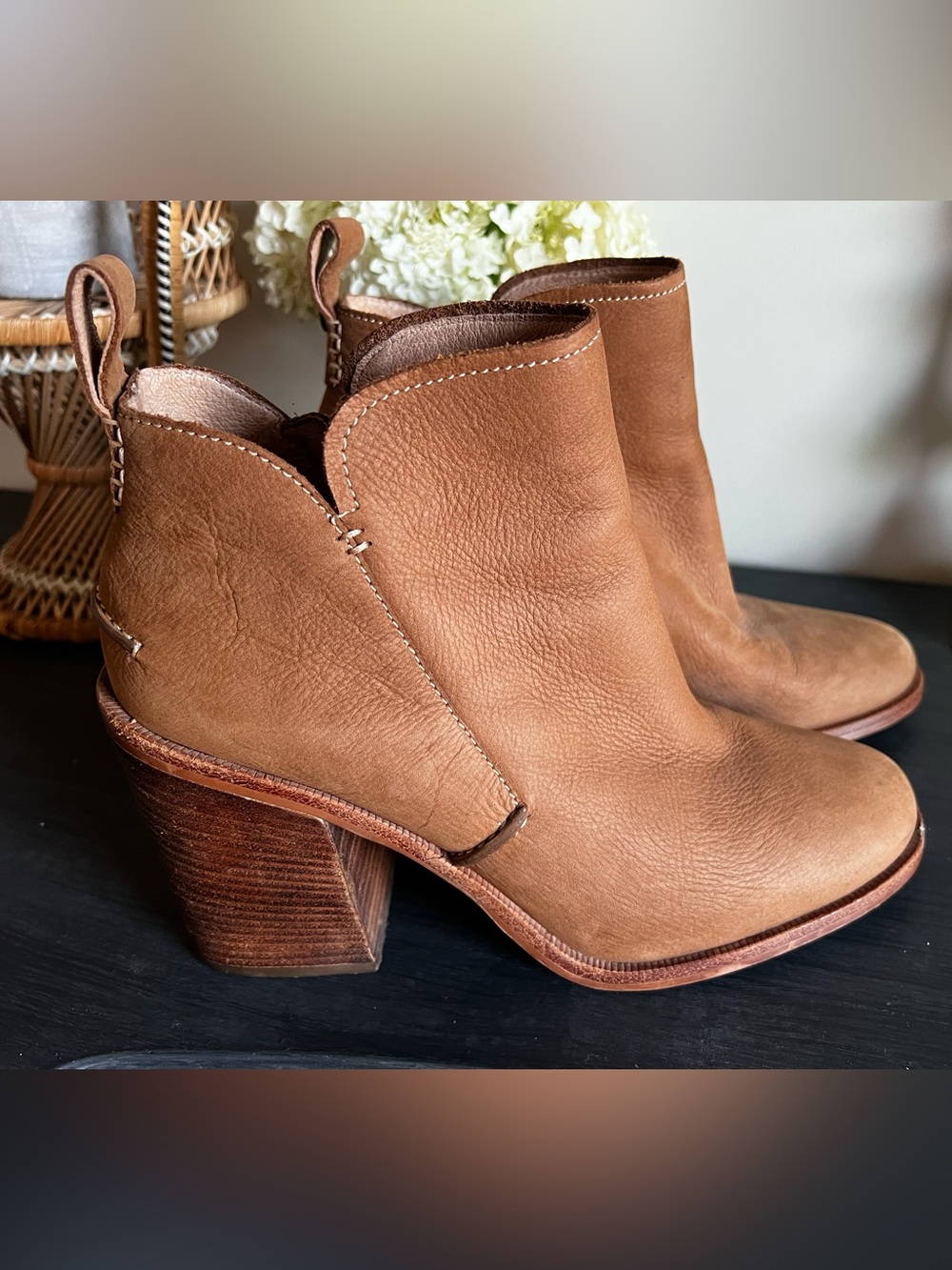 UGG Pixley Brown Stack Heel Boots Size 10